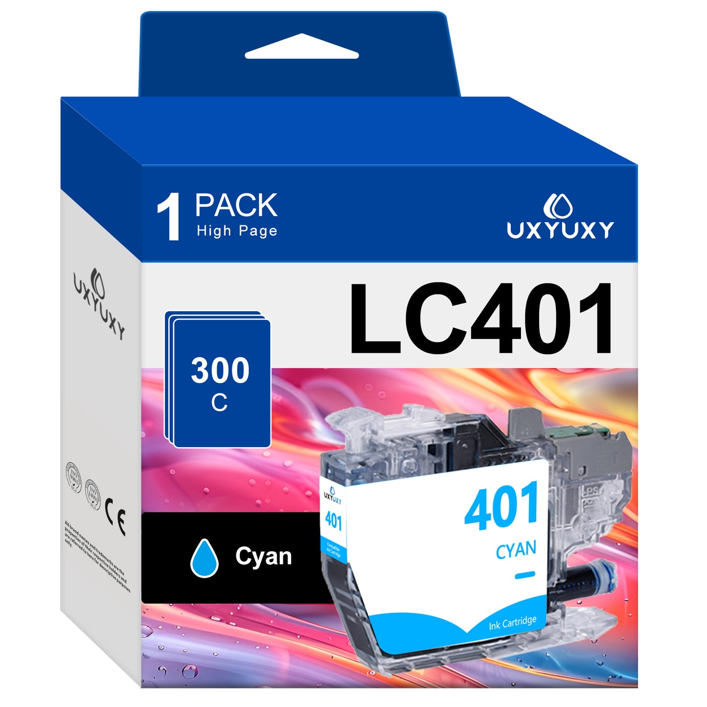 LC401 Ink Cartridge for Brother LC401 LC-401for MFC-J1010DW MFC-J1012DW MFC-J1170DW Printer (Cyan, 1Pack)