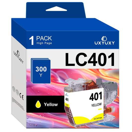 LC401 Ink Cartridge for Brother LC401 LC-401for MFC-J1010DW MFC-J1012DW MFC-J1170DW Printer (Yellow, 1Pack)