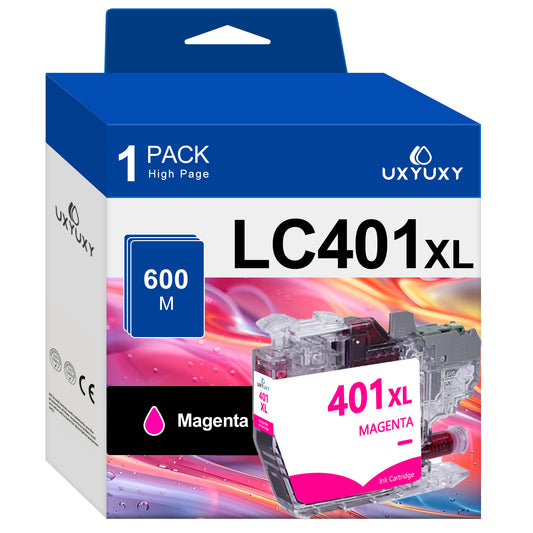 LC401XL Ink Cartridge for Brother LC401XL LC-401XL for MFC-J1010DW MFC-J1012DW MFC-J1170DW Printer(Magenta, 1Pack)