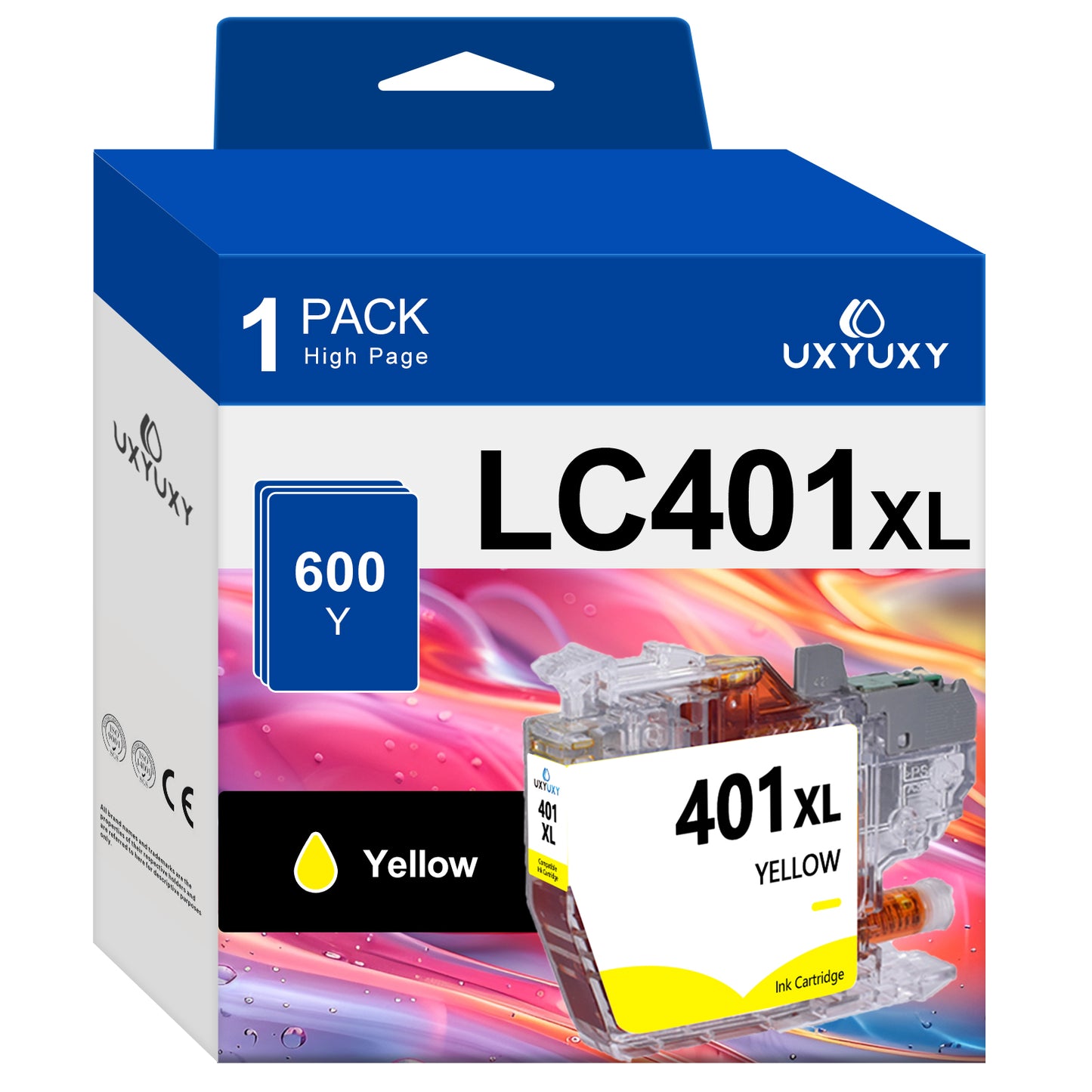 LC401XL Ink Cartridge for Brother LC401XL LC-401XL for MFC-J1010DW MFC-J1012DW MFC-J1170DW Printer(yellow, 1Pack)