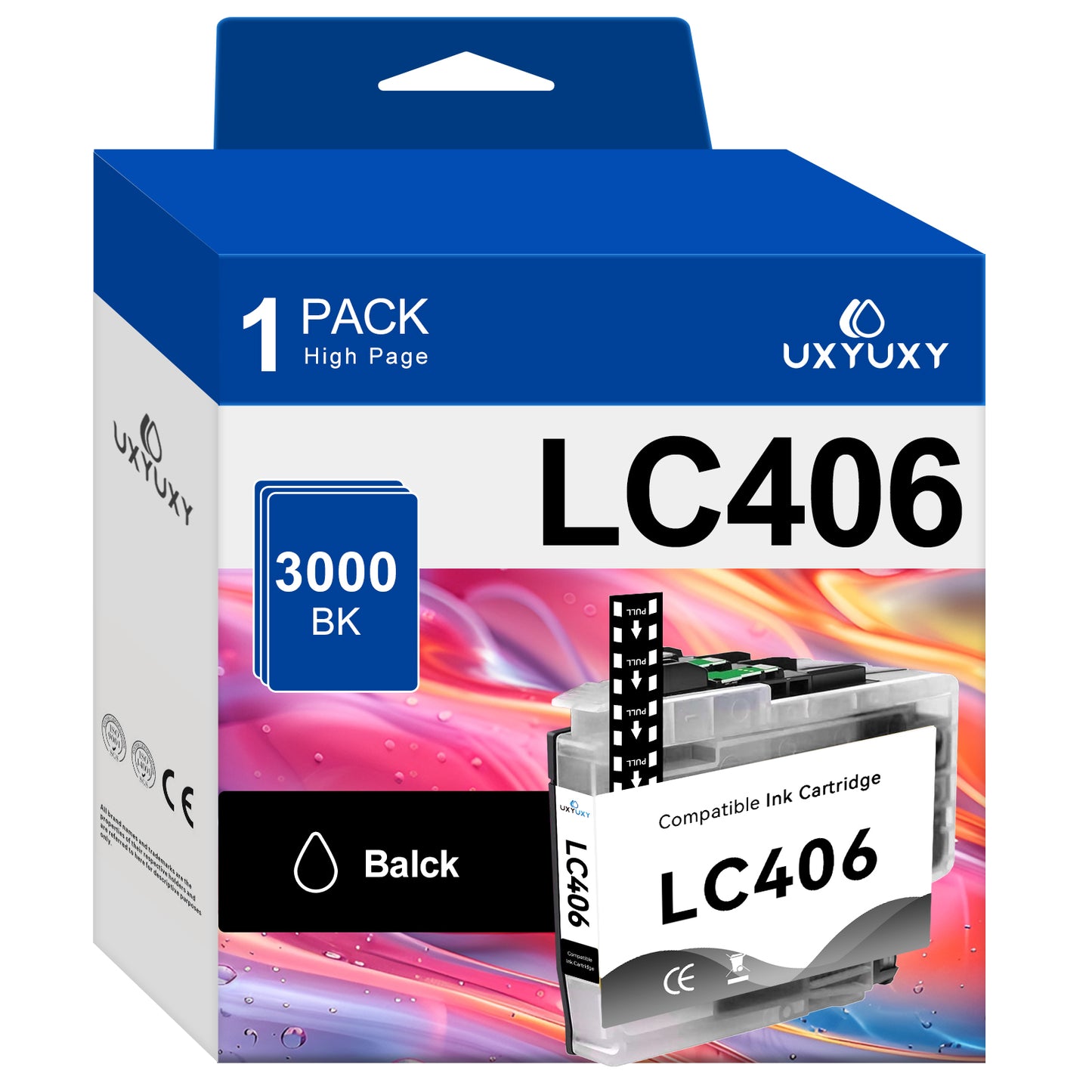 LC406 Ink Cartridge for Brother LC406 LC-406 for MFC-J4335DW MFC-J4345DW MFC-J5855DW MFC-J4535DW Printer (Black, 1Pack)