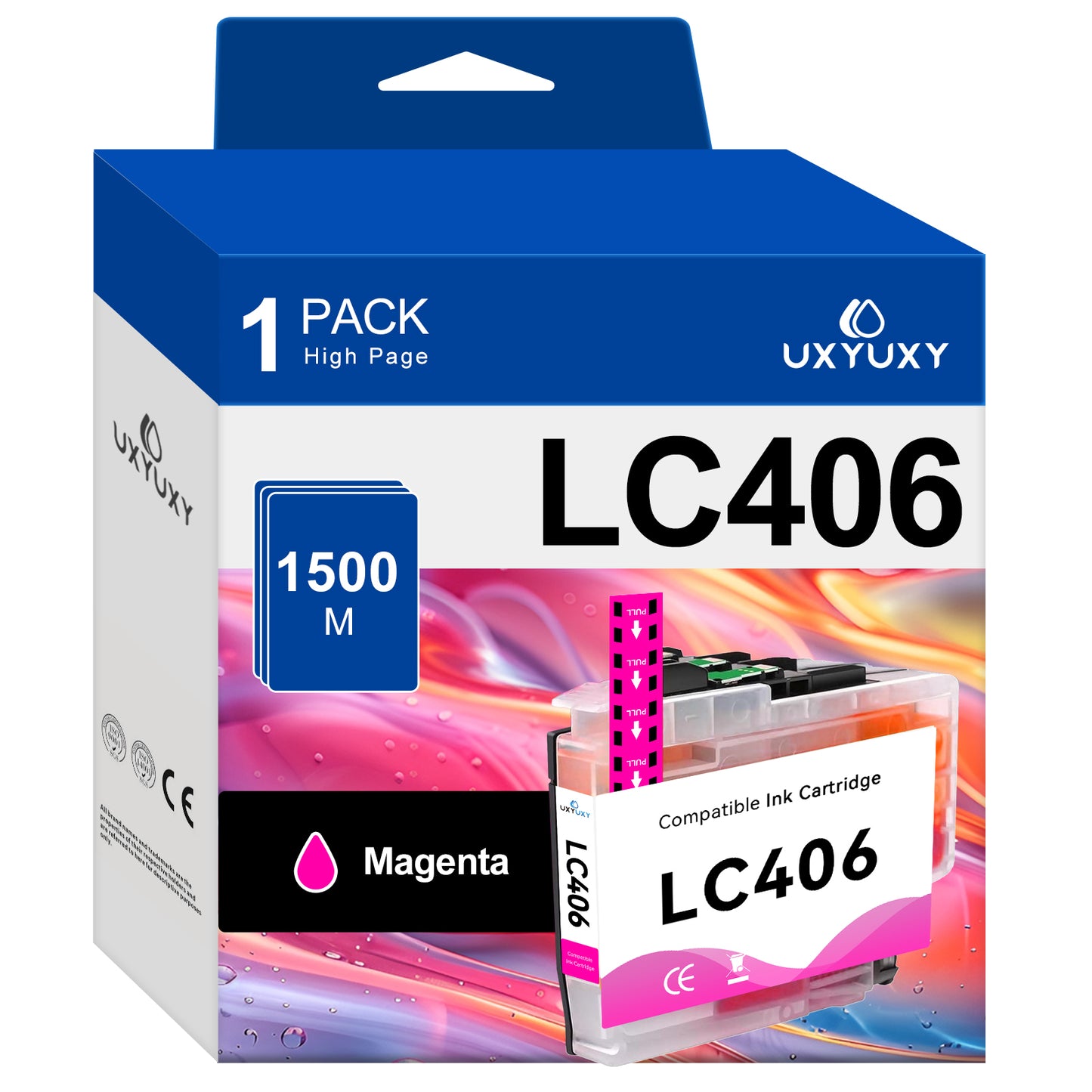 LC406 Ink Cartridge for Brother LC406 LC-406 for MFC-J4335DW MFC-J4345DW MFC-J5855DW MFC-J6955DW Printer (Magenta 1Pack)