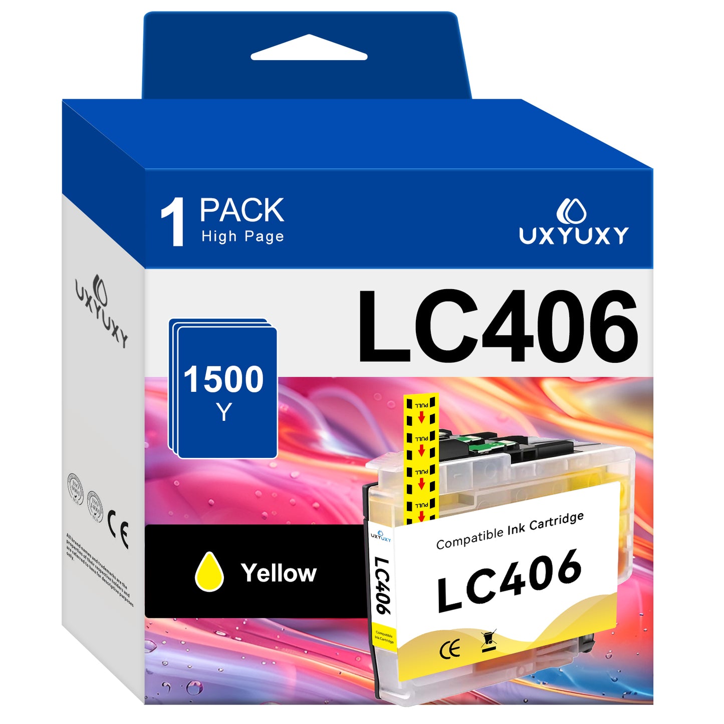 LC406 Ink Cartridge for Brother LC406 LC-406 for MFC-J4335DW MFC-J4345DW MFC-J5855DW MFC-J5955DW Printer (yellow, 1Pack)