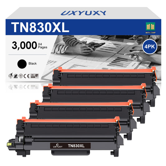 TN830XL Toner Cartridges Replacement for Brother TN-830XL TN-830 to Use with Brother DCP-L2640DW HL-L2480DW MFC-L2807DW MFC-L2820DW MFC-L2820DWXL Printer(4 Pack)