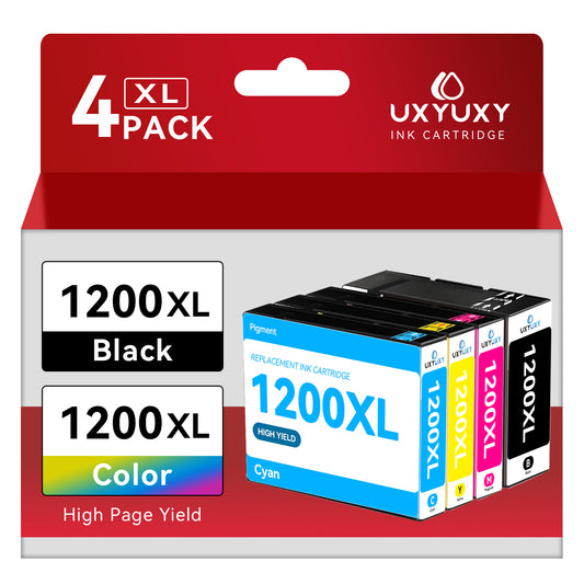 1200XL 1200 Ink cartridges for Canon PGI-1200XL PGI-1200 XL Compatible for Canon MAXIFY MB2320 MB2020 MB2720 MB2120 MB2050 Printer (Black, Cyan, Magenta, Yellow, 4Pack)