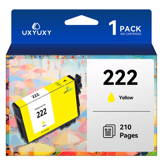 222 Ink Cartridges Replacement for Epson 222 222XL T222 T222XL used with Epson Expression Home XP-5200 Workforce WF-2960 Printer (Yellow, 1-Pack)