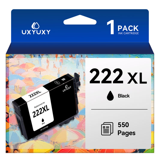 222XL Black Ink Cartridge for Epson 222 Ink for Epson Expression Home XP-5200 Workforce WF-2960 Printers (1Black)