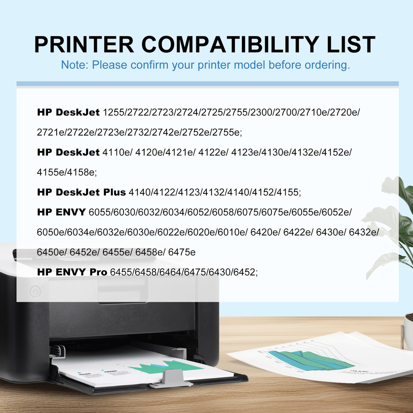 67XL Ink Cartridges compatible for HP ink 67 HP 67XL for HP Deskjet 2700 2700e 2752 2752e 2755 2755e Envy 6000 6055 6055e Printer (Black Tri-Color 2 Pack)